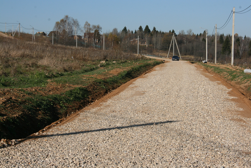 строительство дорог в коттеджном поселке Речная долина